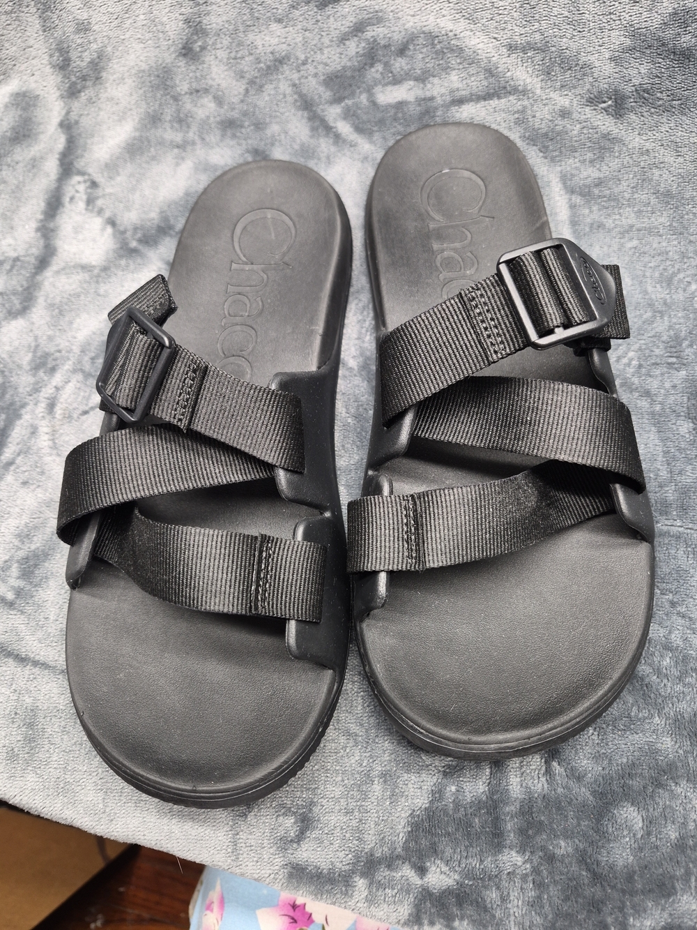 Chaco Sandals Womens Size 10 Black Chillos Double Strap Adjustable Slide Shoes - Picture 3 of 9